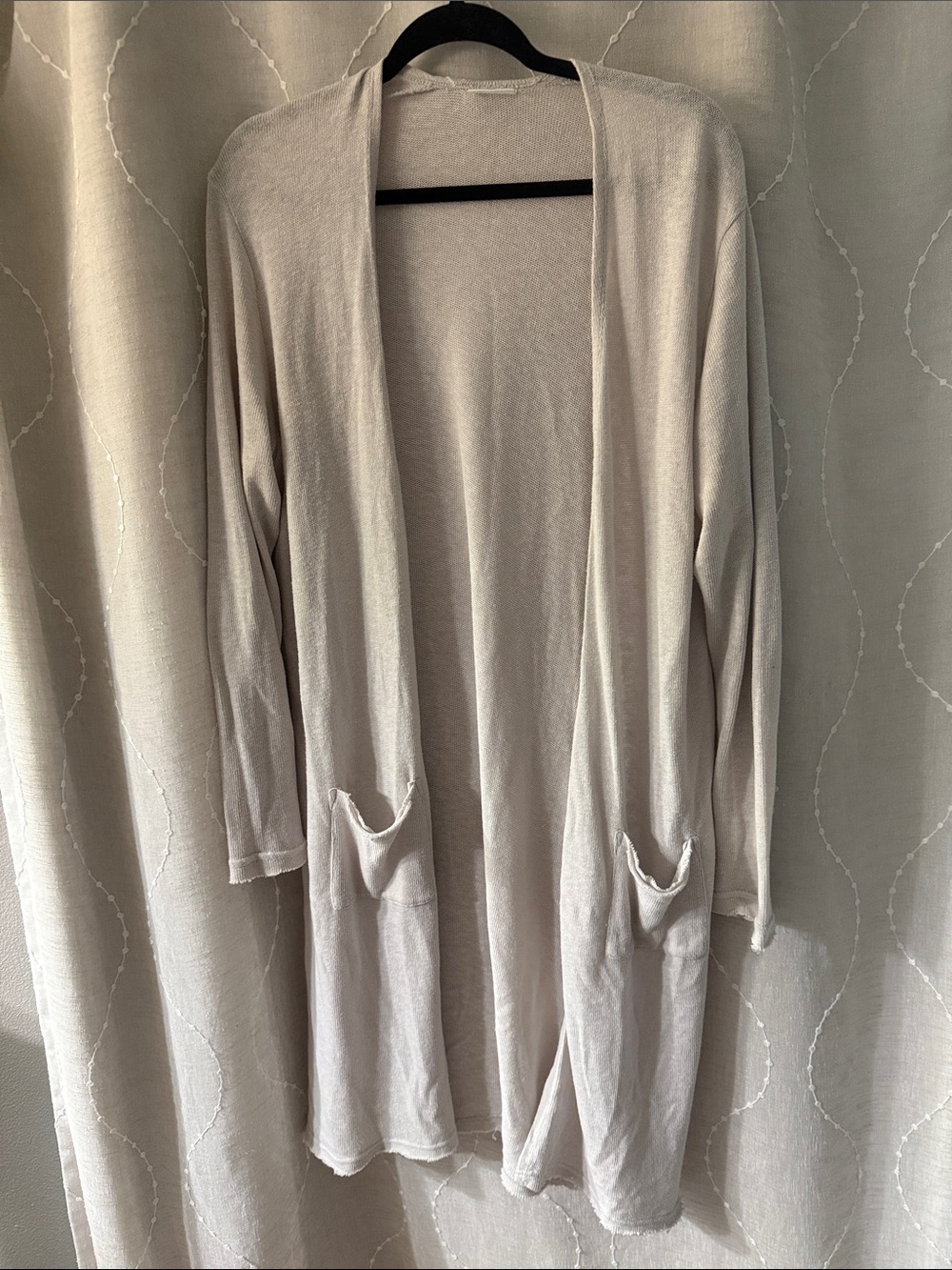 Abound Light Beige Open-Front Women's Cardigan Sweater
